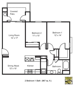 2 Bed / 1 Bath